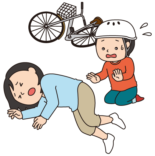 自転車事故のイラスト
