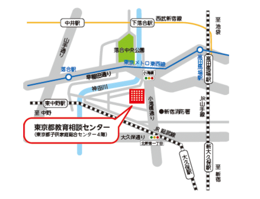 東京都子供家庭総合センター地図