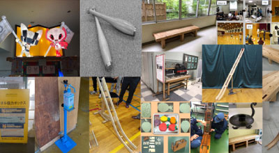 都立工業高等学校の生徒の制作物展示