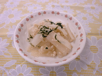 大根と八丈産ツナの炒めもの3