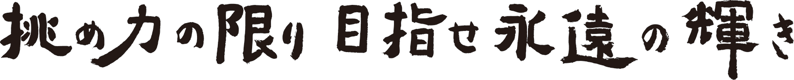 挑め力の限り　目指せ永遠の輝き