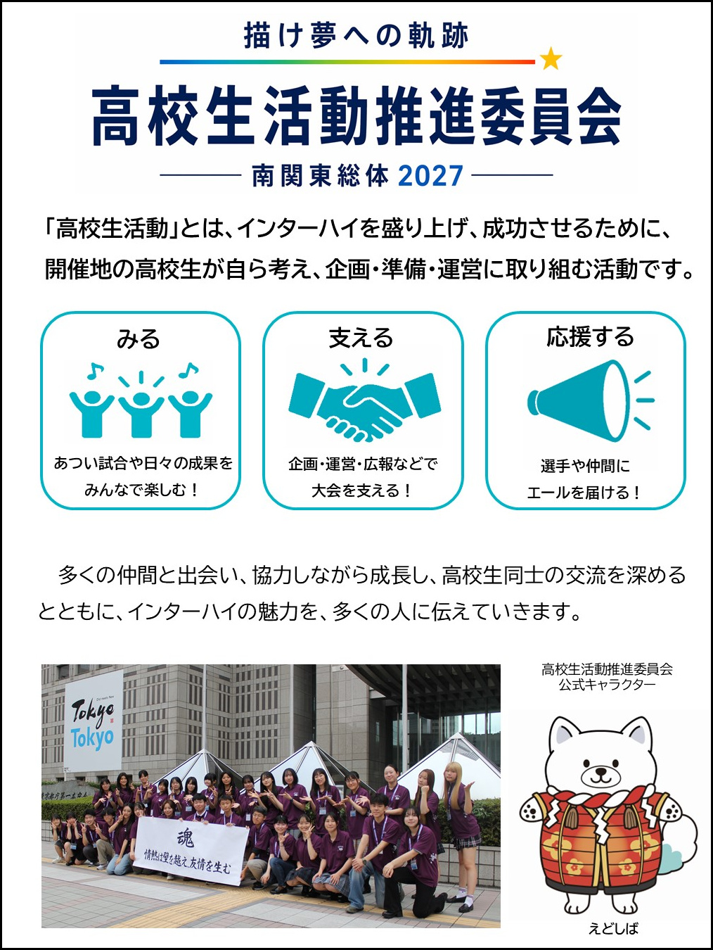 インターハイPR展示で用いたパネル（東京都高校生活動推進委員会について）