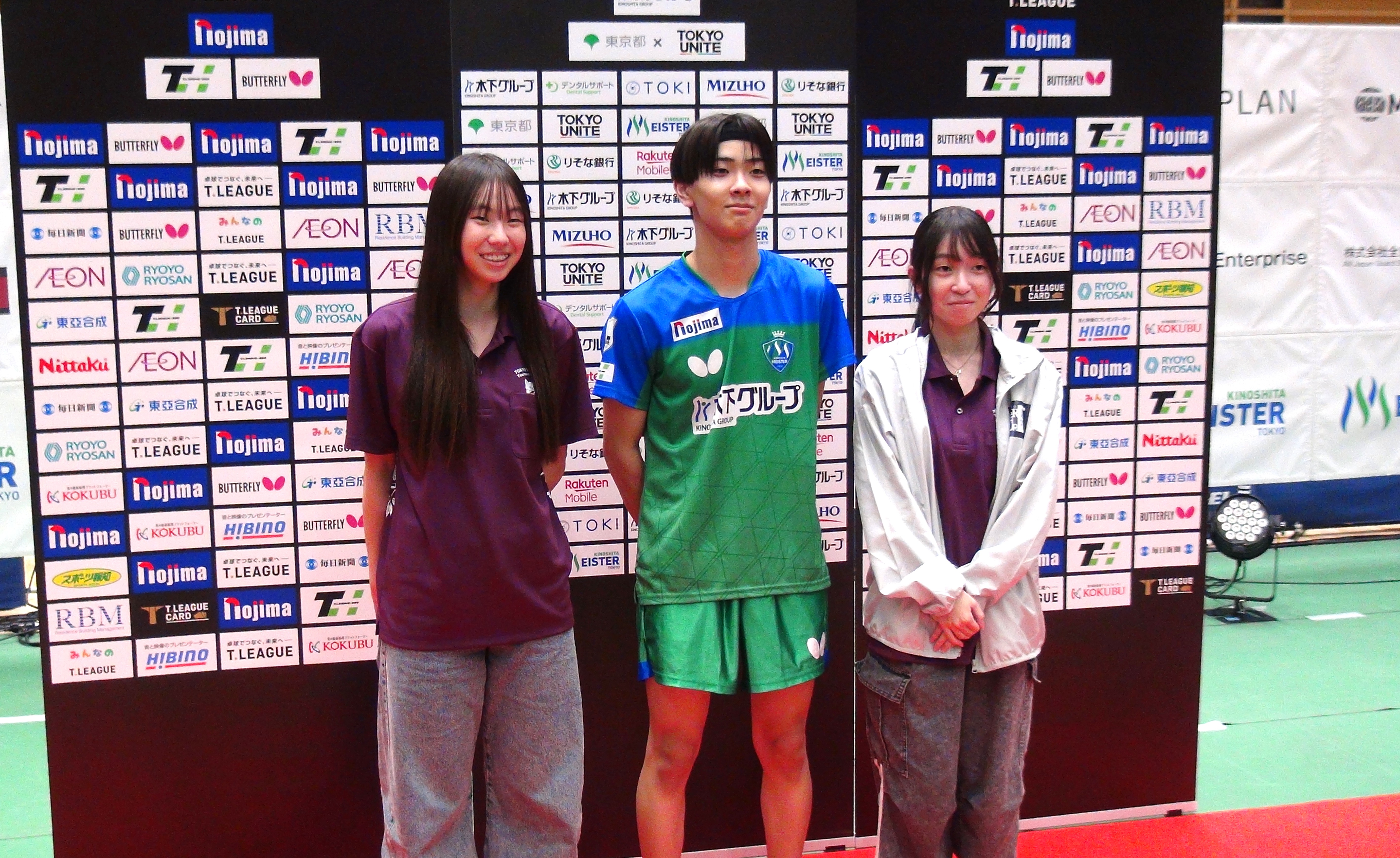 インタビューに御協力いただいた川上流星選手と推進委員の記念写真