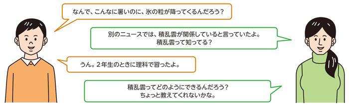 社会的な出来事に関する子供のつぶやきのイラスト