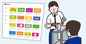 イラスト：事前の動画視聴と対面授業を組み合わせた授業