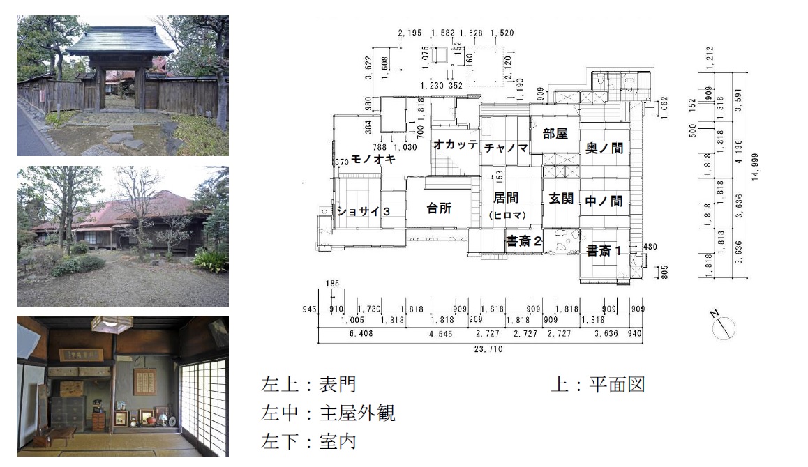 旧本田家住宅の写真と平面図